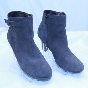 GH Bass Size 7.5M Taupe Brown ALLURE Block Heel Side Zip Ankle Boots - W17249-1